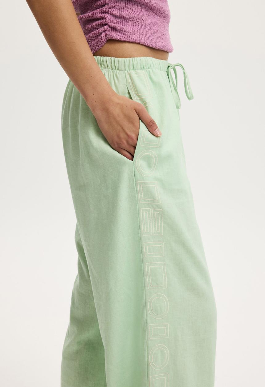 Cotton On - Haven wide leg pant - geo matcha whip