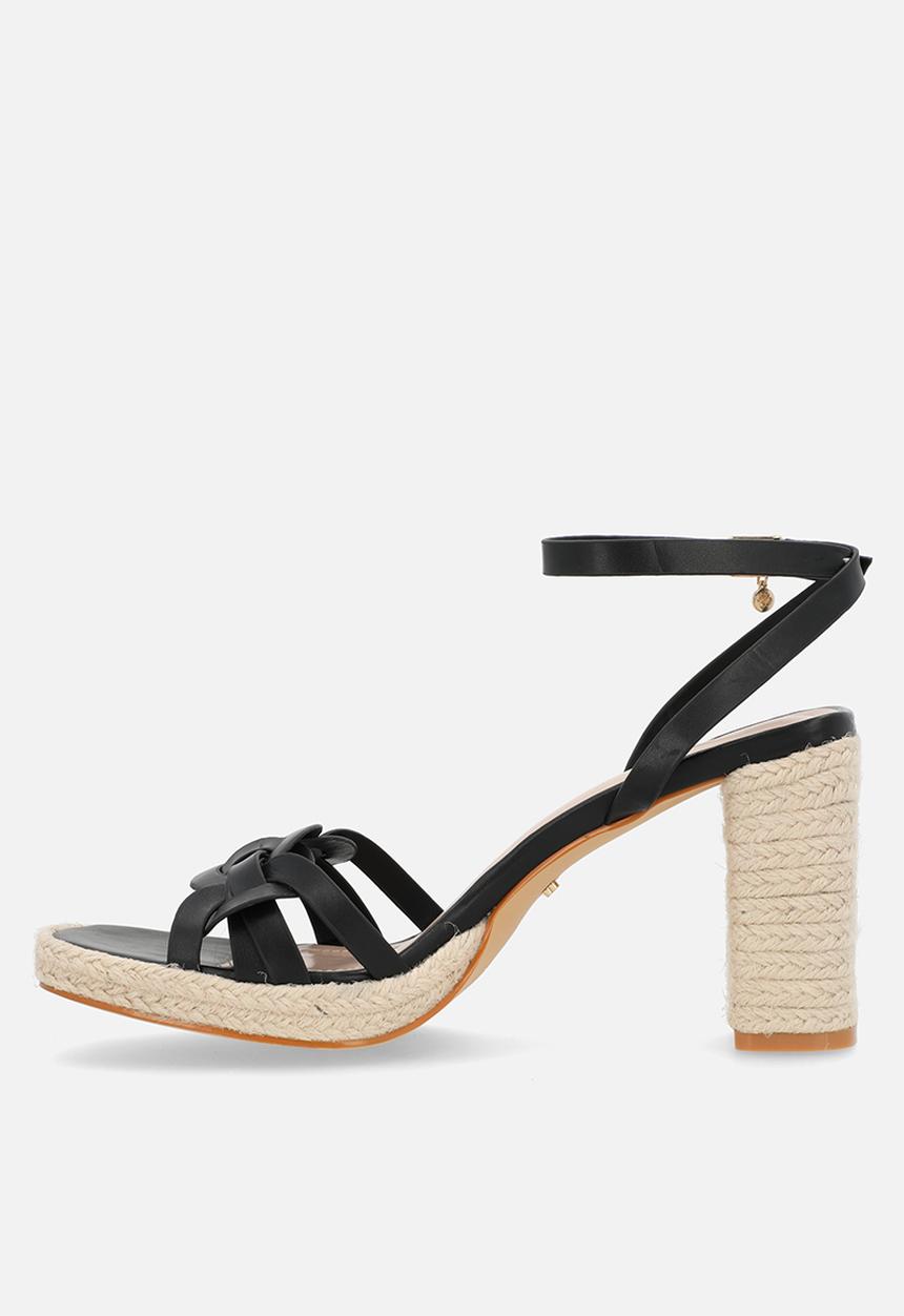 Miss Black - Reeba 1 platform rope block heel - black