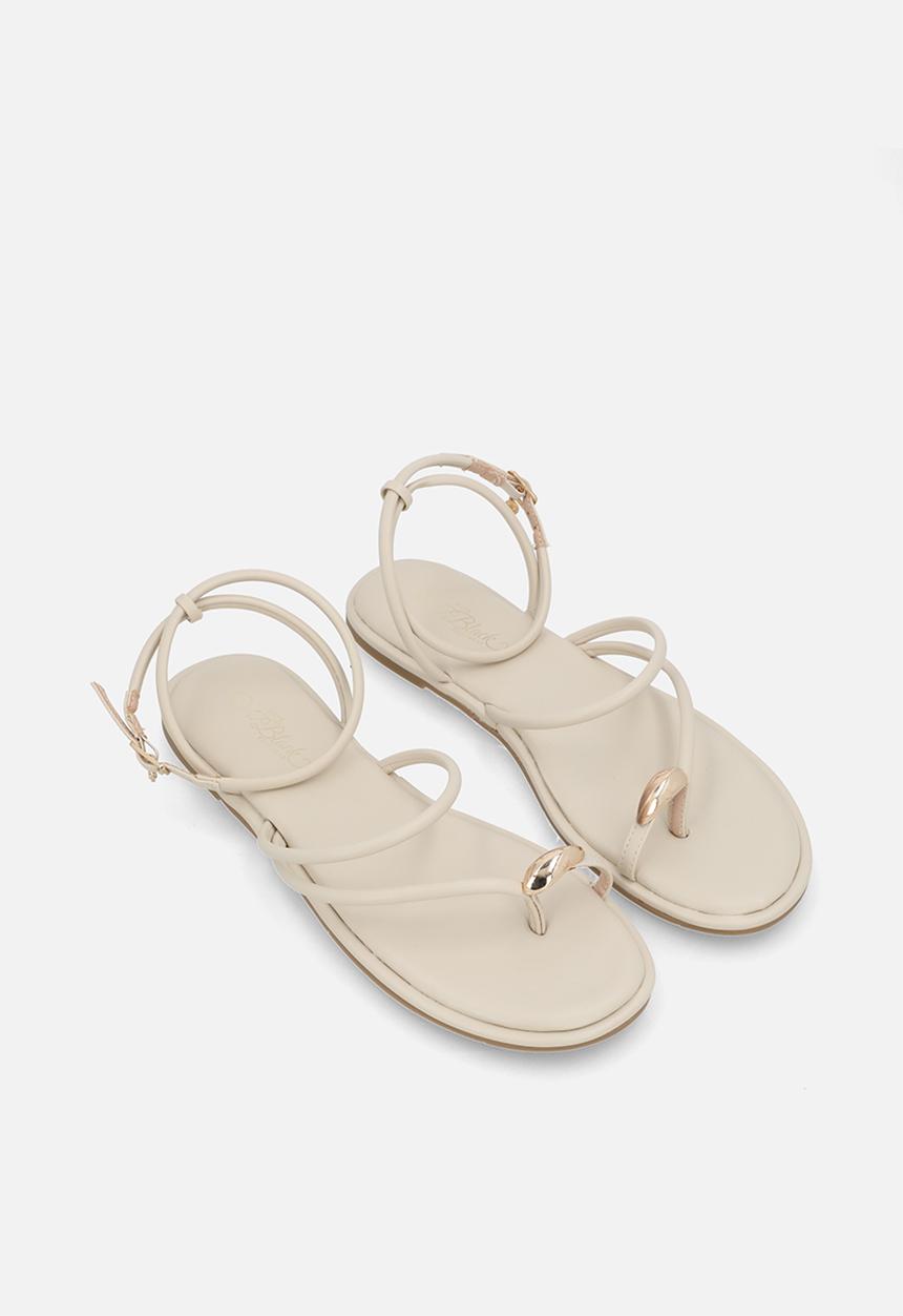 Miss Black - Kali 2 flat sandal - bone
