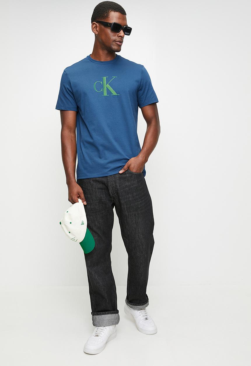 Calvin Klein - Ss Center Monogram Eu Classic Tee - Blue Jean