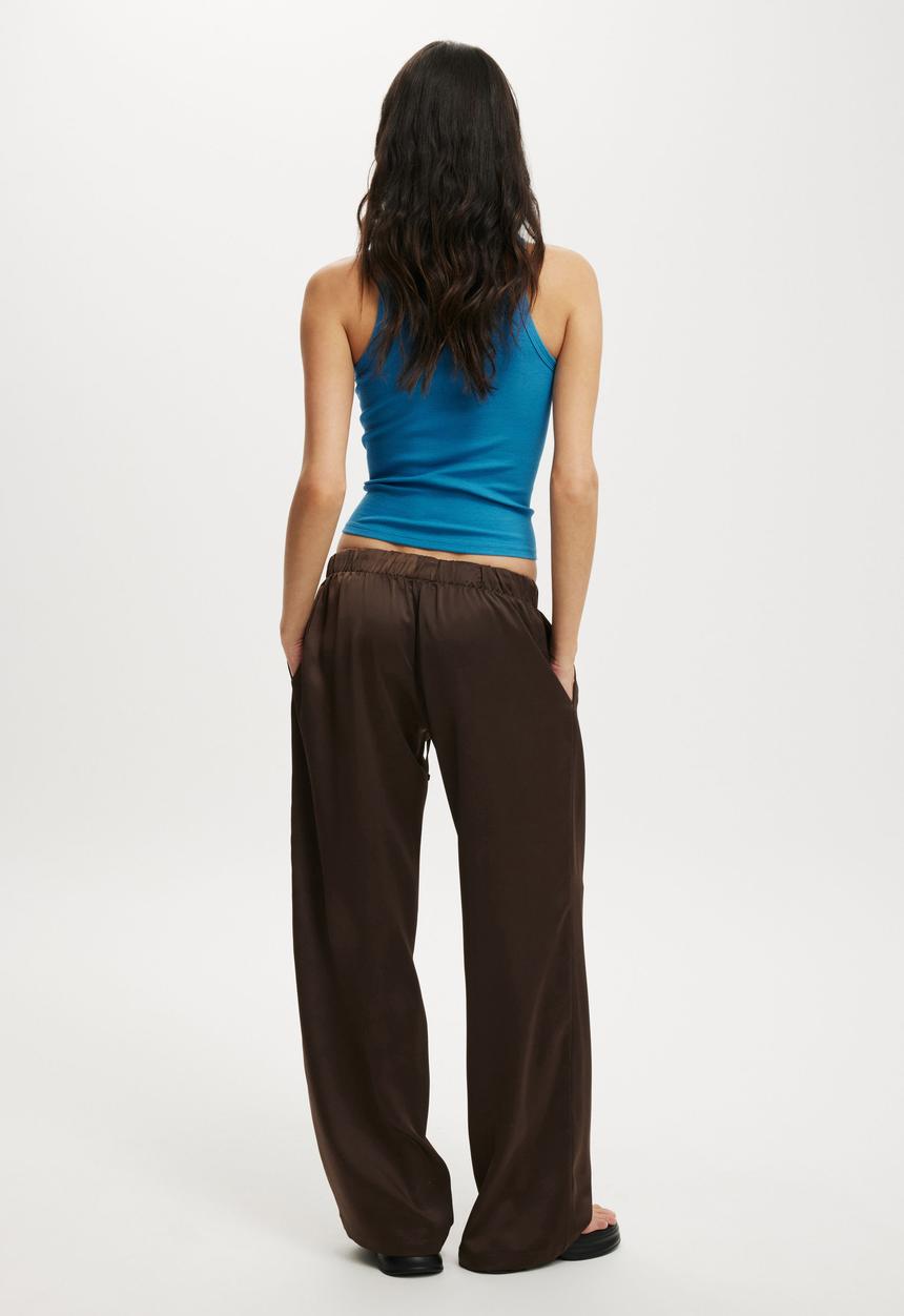 Cotton On - Low waist satin pant - rich mocha