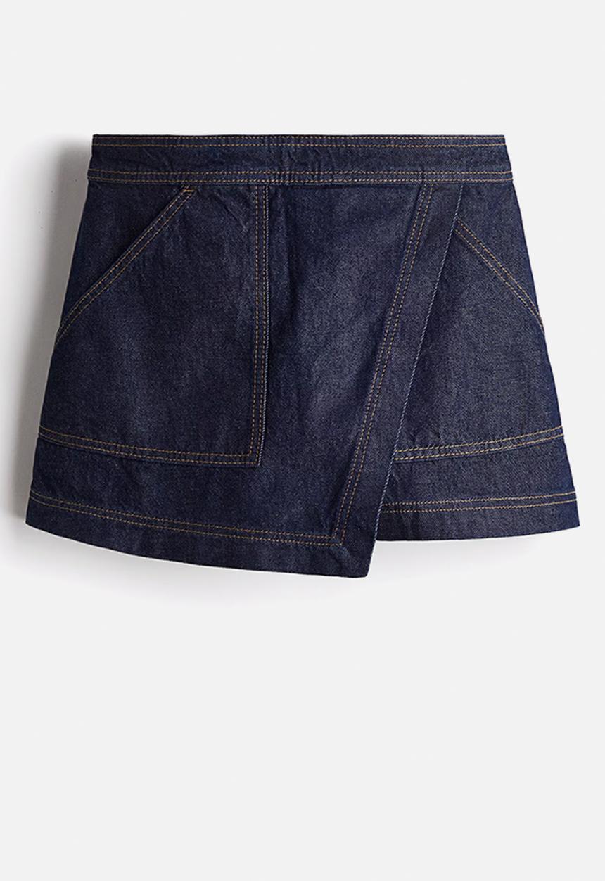 H&M - Denim skort - dark denim blue