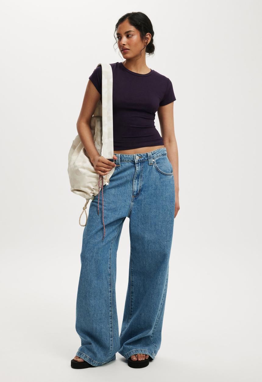 Cotton On - All day crew tee - velvet currant