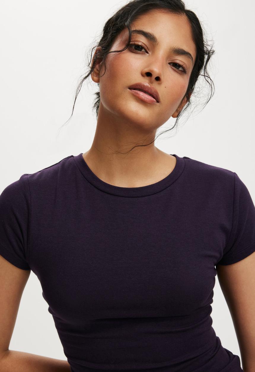 Cotton On - All day crew tee - velvet currant