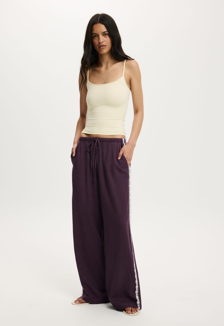 Cotton On - Haven wide leg pant - velvet current lace