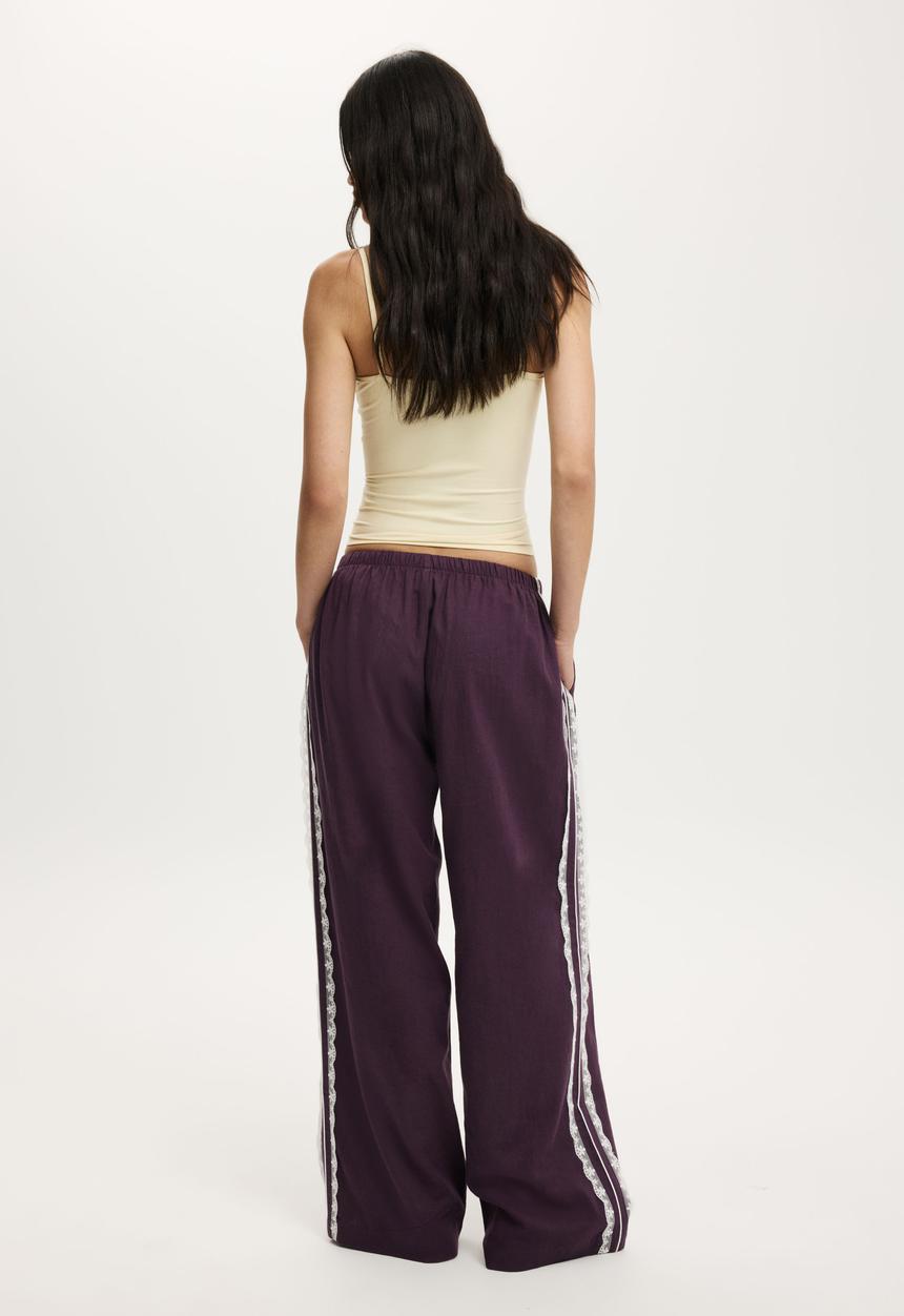 Cotton On - Haven wide leg pant - velvet current lace