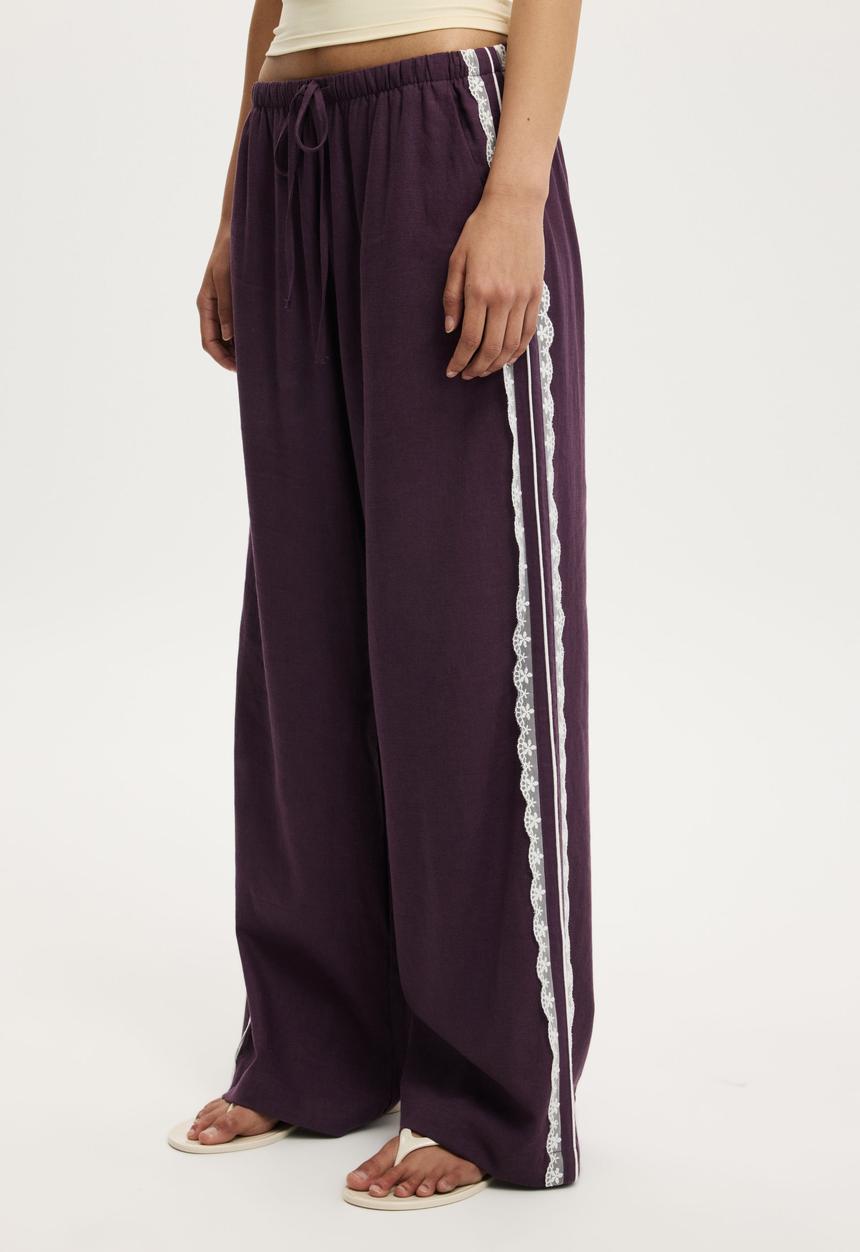 Cotton On - Haven wide leg pant - velvet current lace