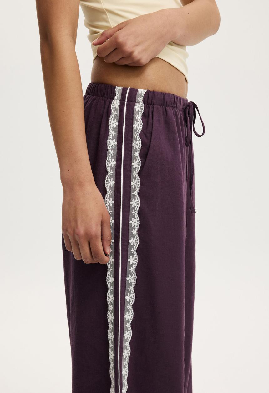 Cotton On - Haven wide leg pant - velvet current lace