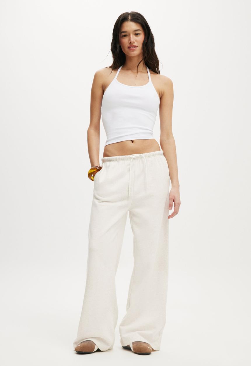 Cotton On - Wide leg sweatpant - oatmeal marle