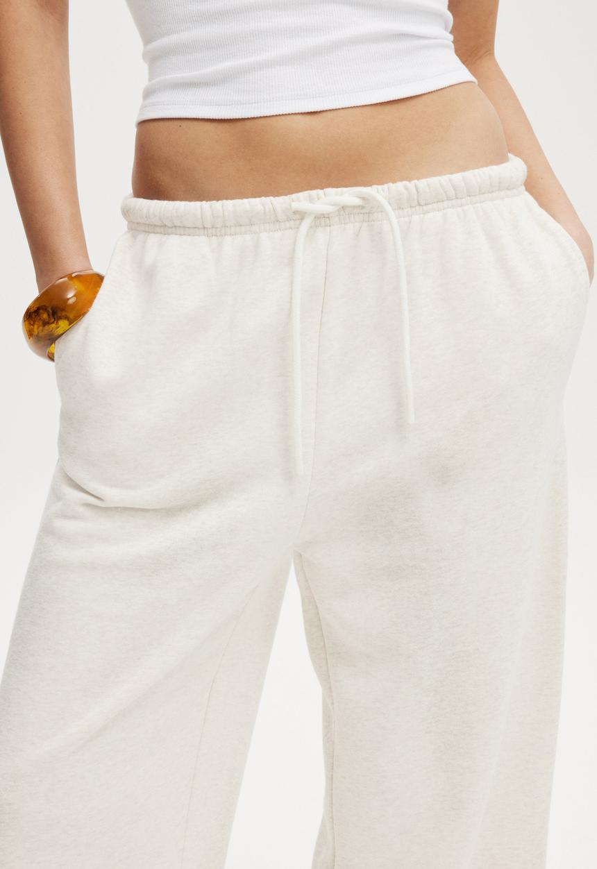 Cotton On - Wide leg sweatpant - oatmeal marle