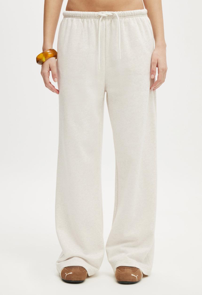Cotton On - Wide leg sweatpant - oatmeal marle