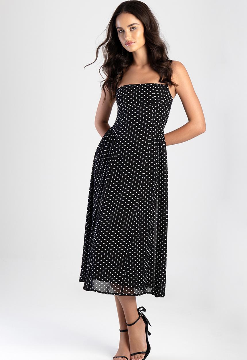 SISSY BOY - One Of A Kind Midi Dress With An Underbust Cutline And Gauging - Black