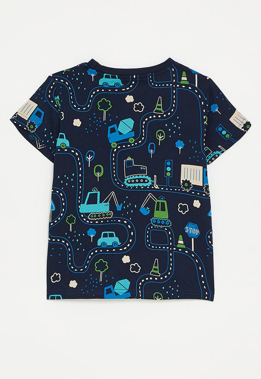 Pop Candy - Road map printed tee - navy blue
