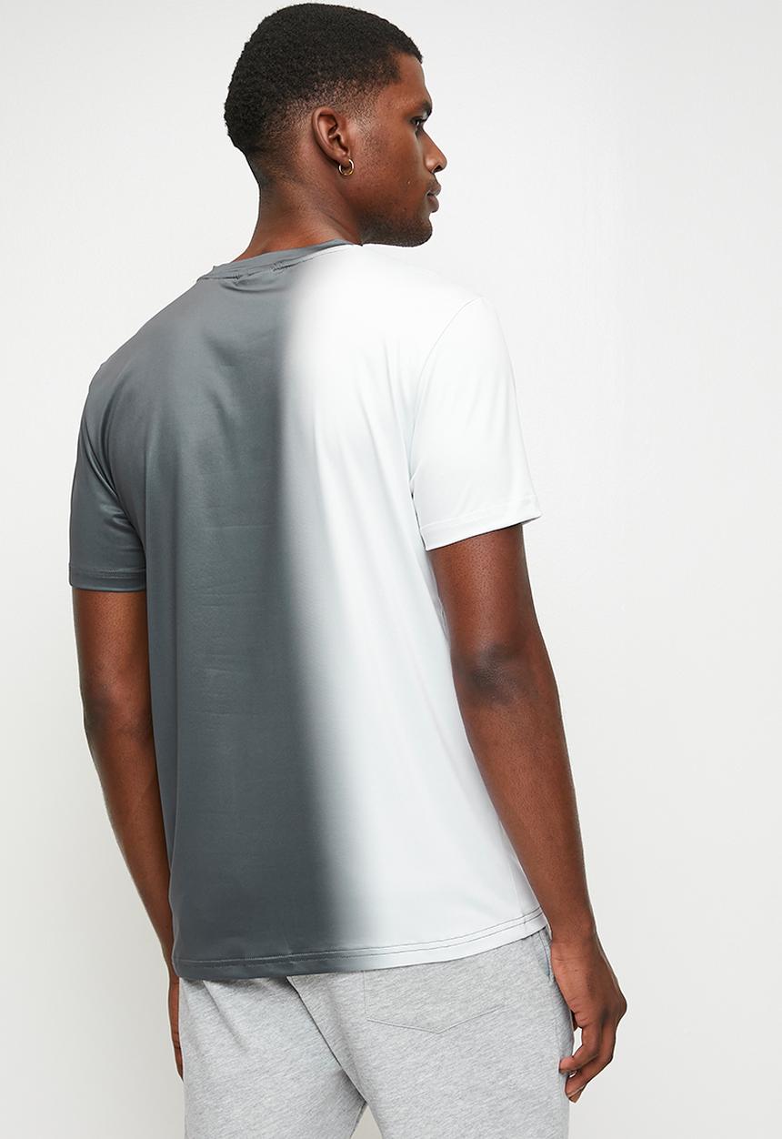 POLO - OMPHILE  SPORT SPRAY PAINT TECH TEE - BLACK & WHITE
