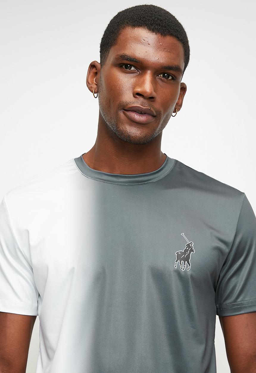 POLO - OMPHILE  SPORT SPRAY PAINT TECH TEE - BLACK & WHITE