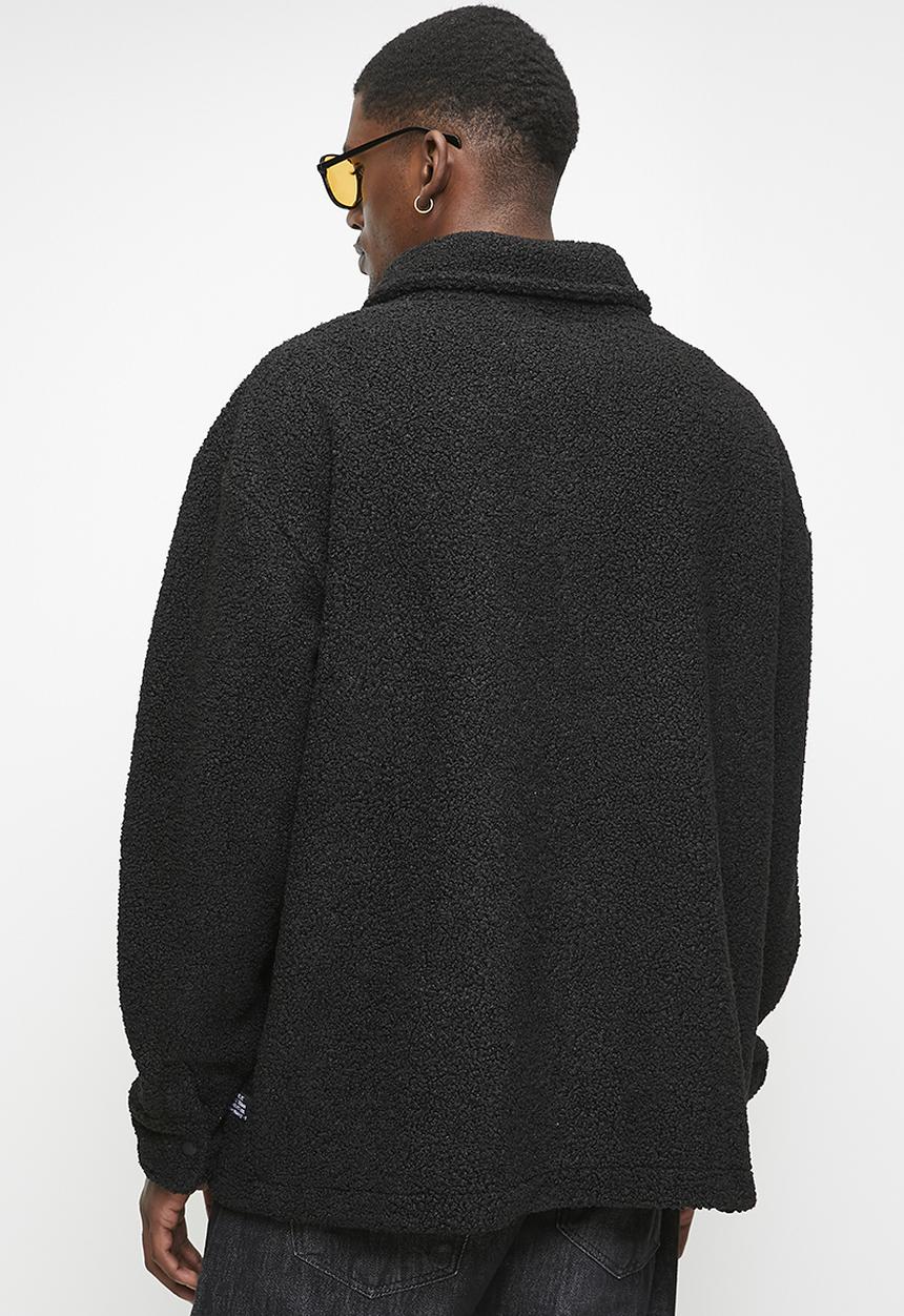 Brave Soul - Borg Long Sleeved Shirt  - Black