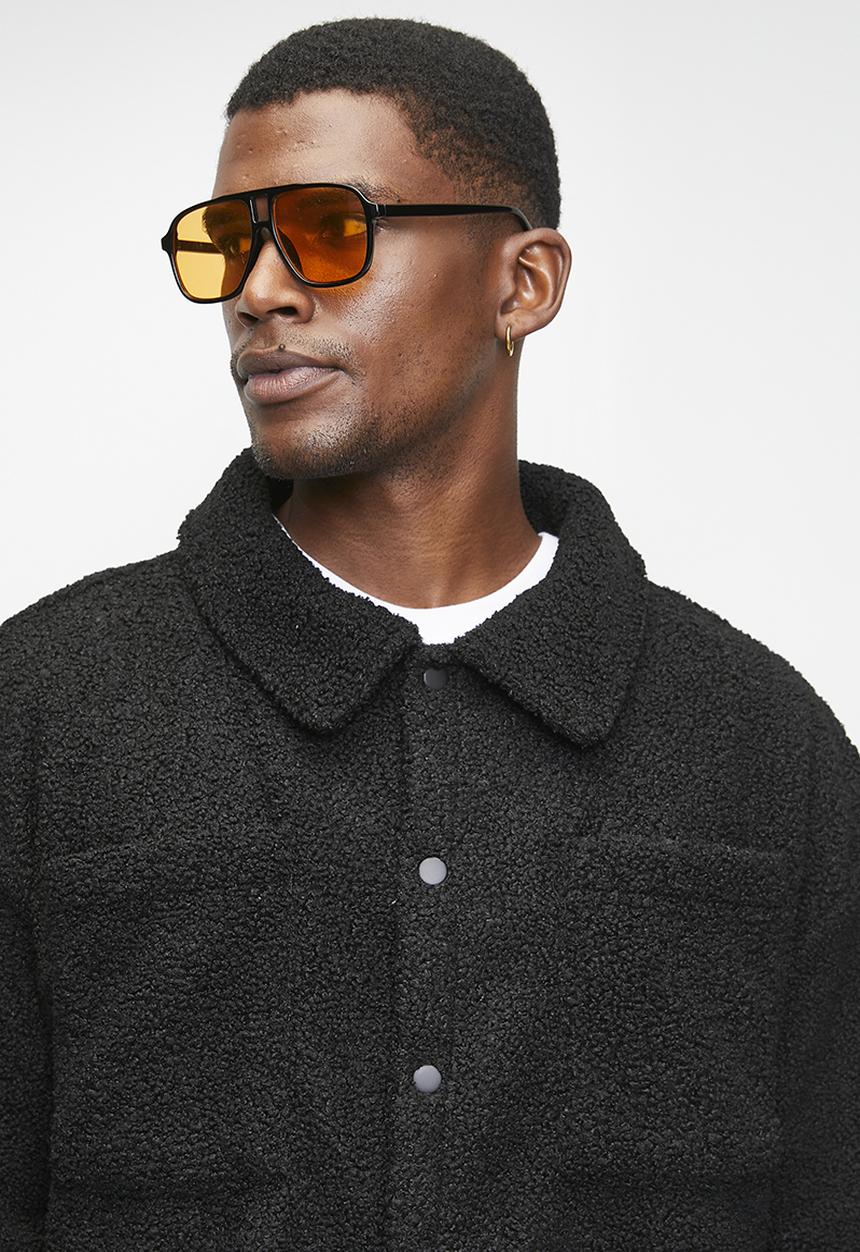 Brave Soul - Borg Long Sleeved Shirt  - Black