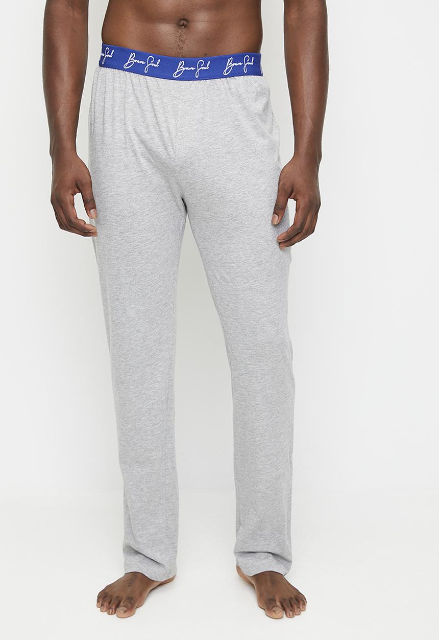 Brave Soul - Loungewear Pant - Light Grey Marl/ Royal/ Optic White