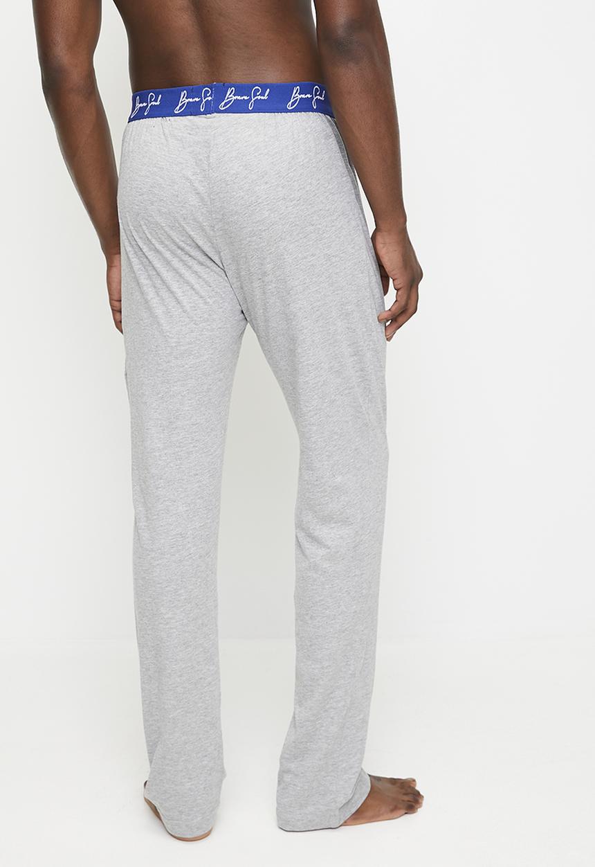 Brave Soul - Loungewear Pant - Light Grey Marl/ Royal/ Optic White