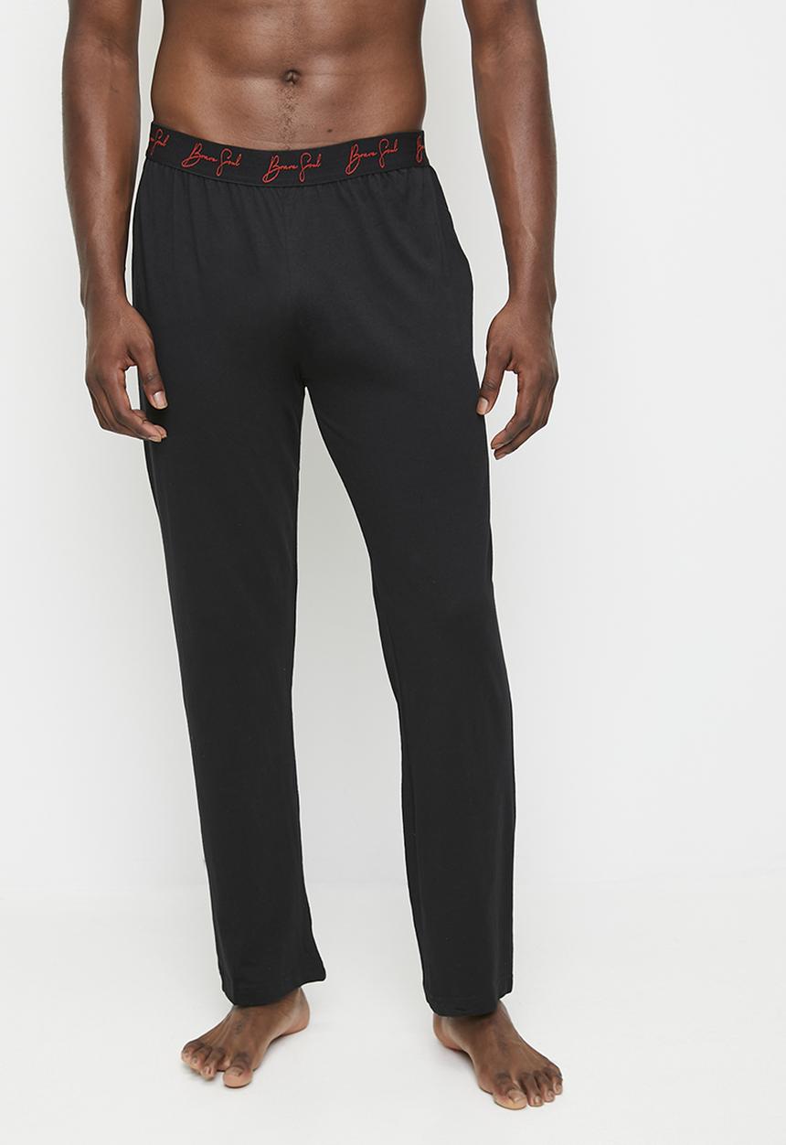 Brave Soul - Loungewear Pant - Jet Black/ Jet Black/ Red