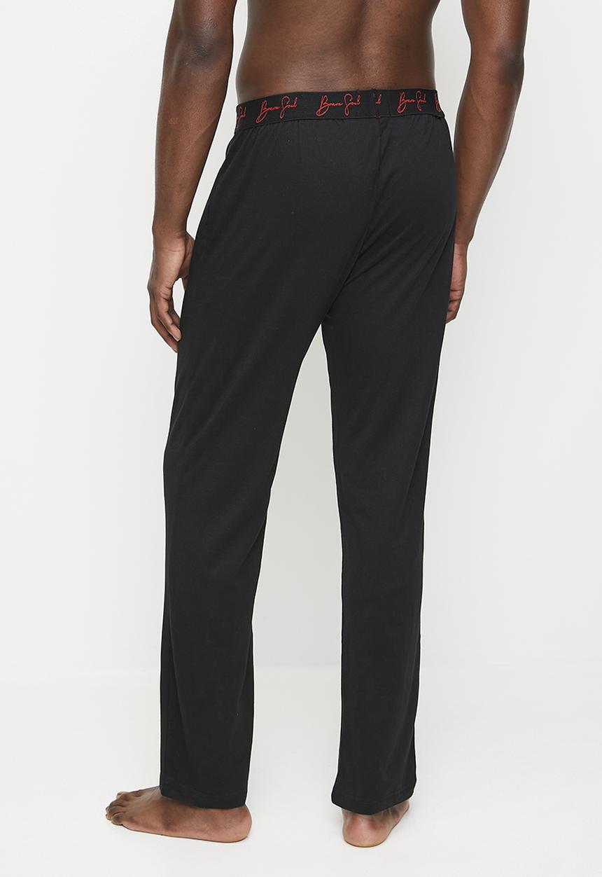 Brave Soul - Loungewear Pant - Jet Black/ Jet Black/ Red