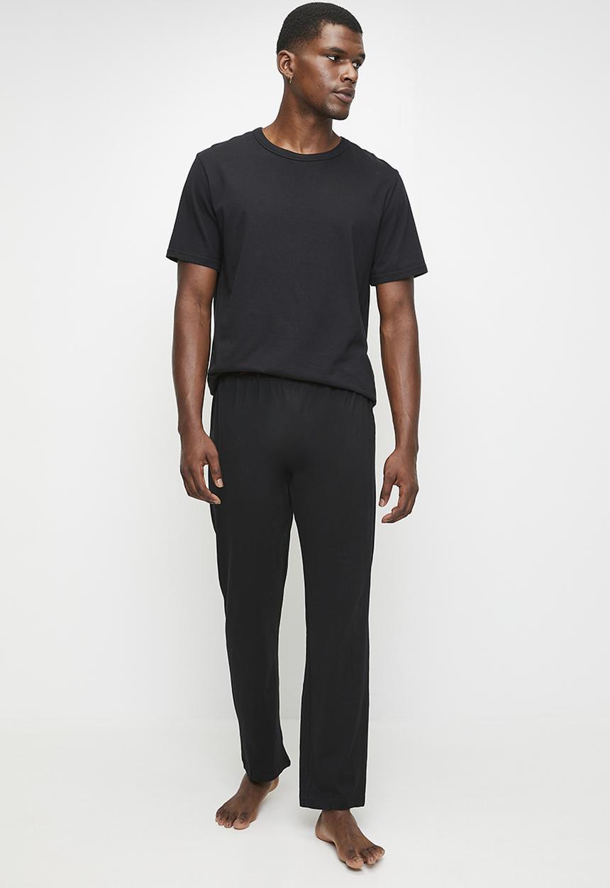 Brave Soul - Loungewear Pant - Jet Black/ Jet Black/ Red