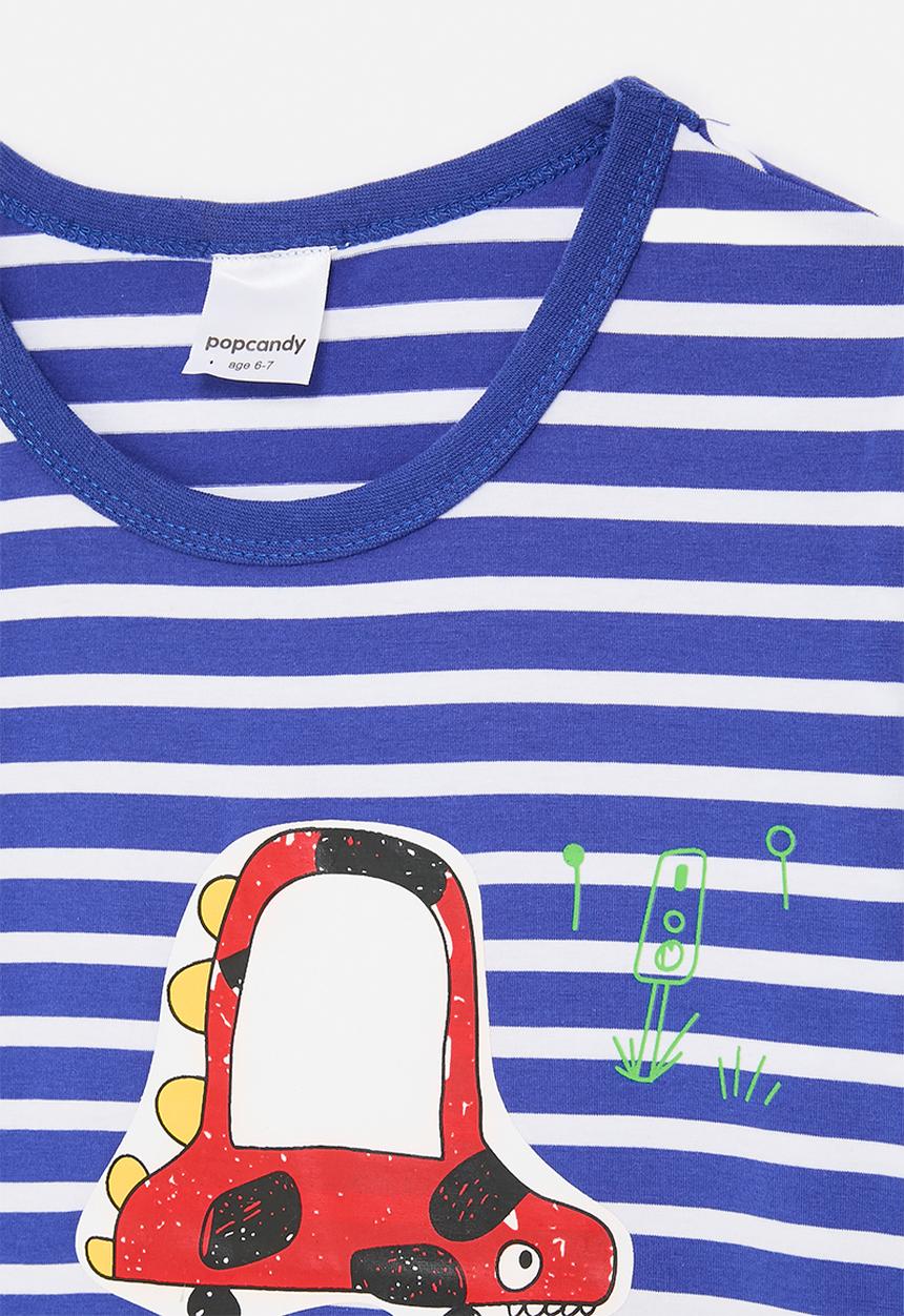 Pop Candy - Stripe tee - blue/white