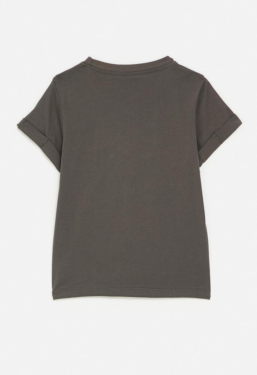 Pop Candy - Panda graphic tee - grey brown