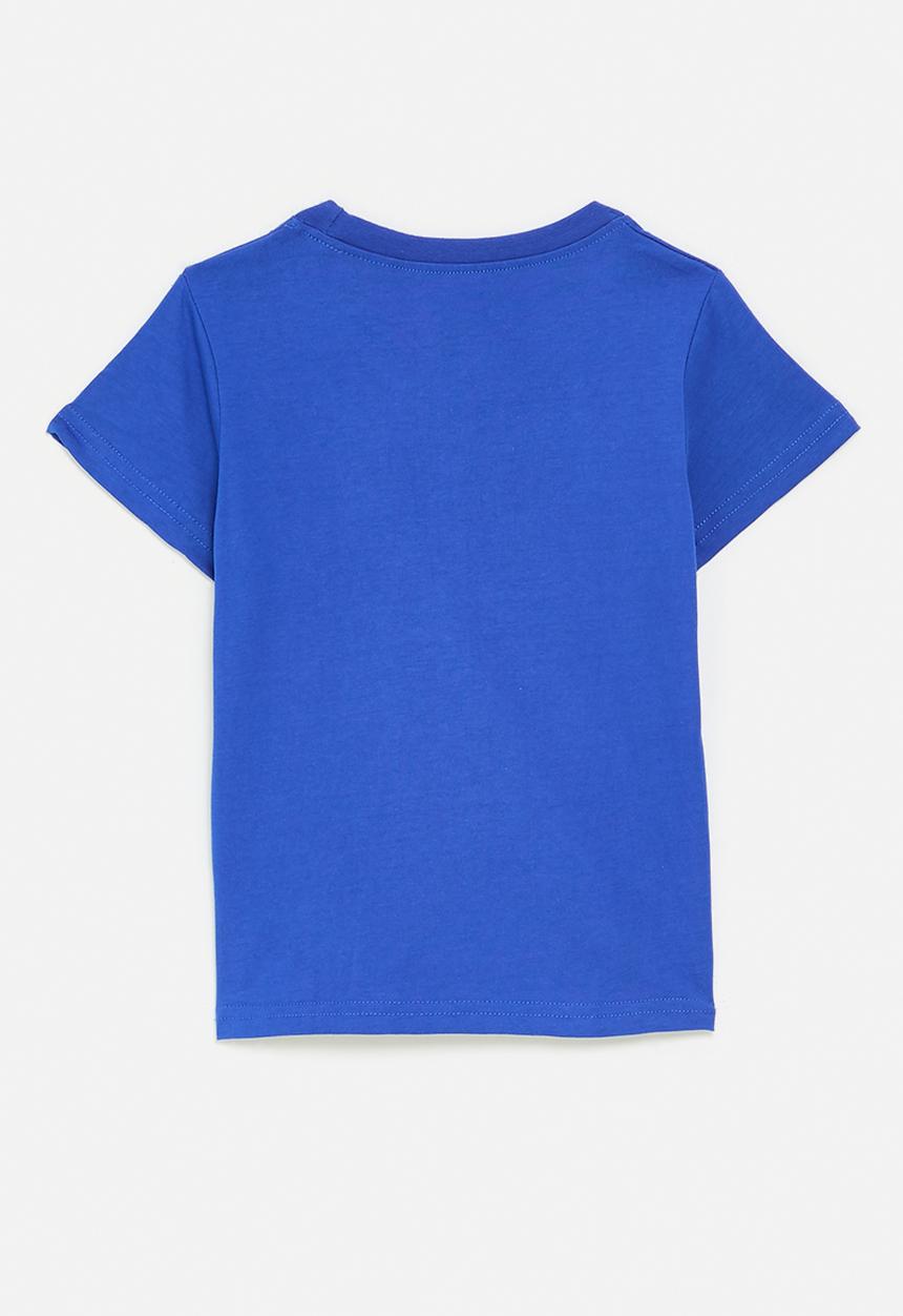 Pop Candy - Rocket patch graphic tee with embroidery detail - royal blue