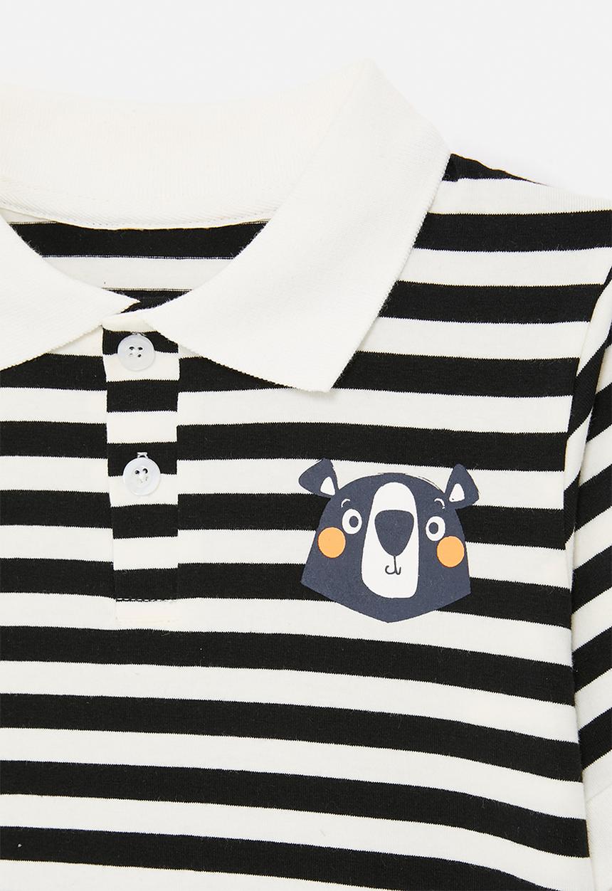 Pop Candy - Stripe golfer - black/white