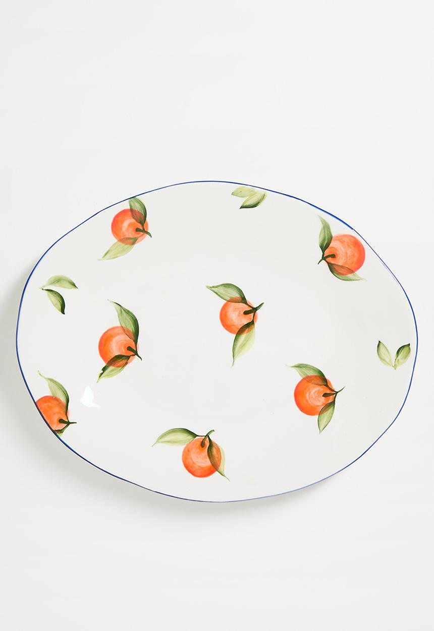 Urchin Art - Wonky Orange Platter  - Multi