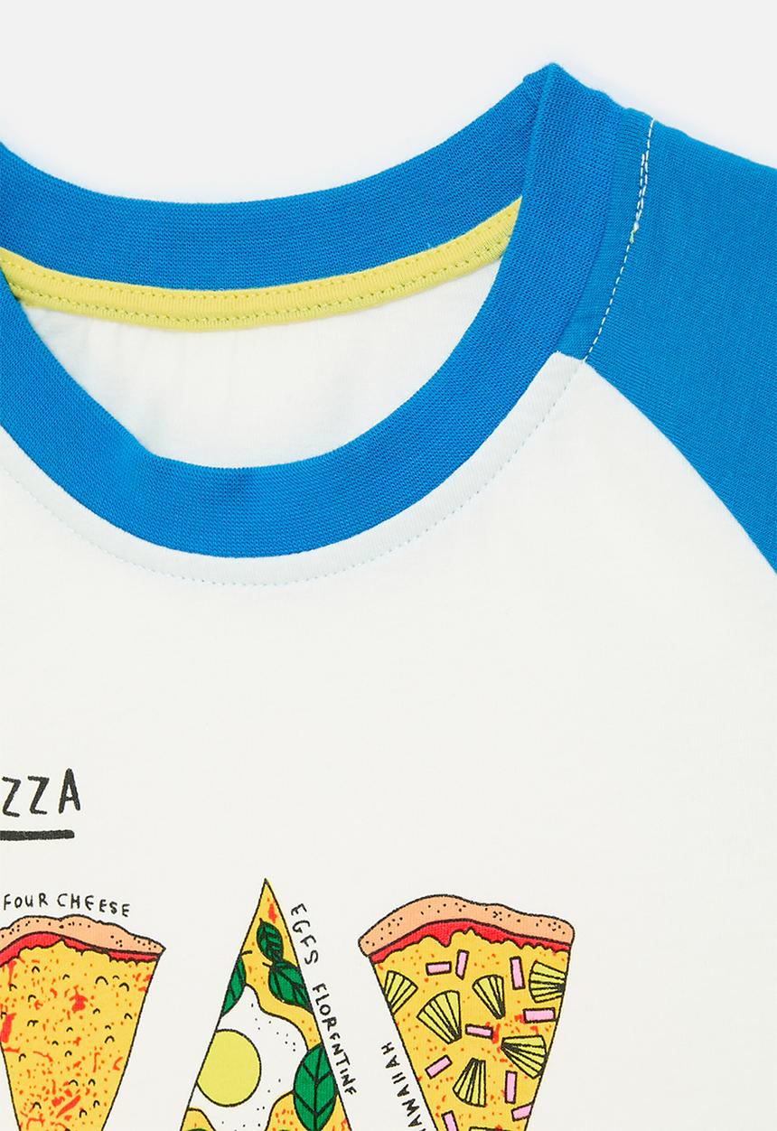 Pop Candy - Printed tee - white & blue