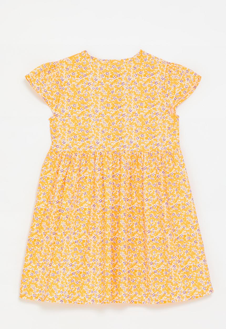 Pop Candy - Ditsy floral button down dress - light orange