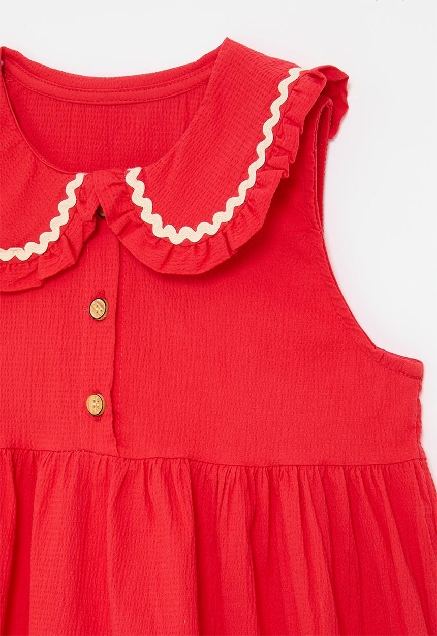Pop Candy - Peter  pan collar dress - red