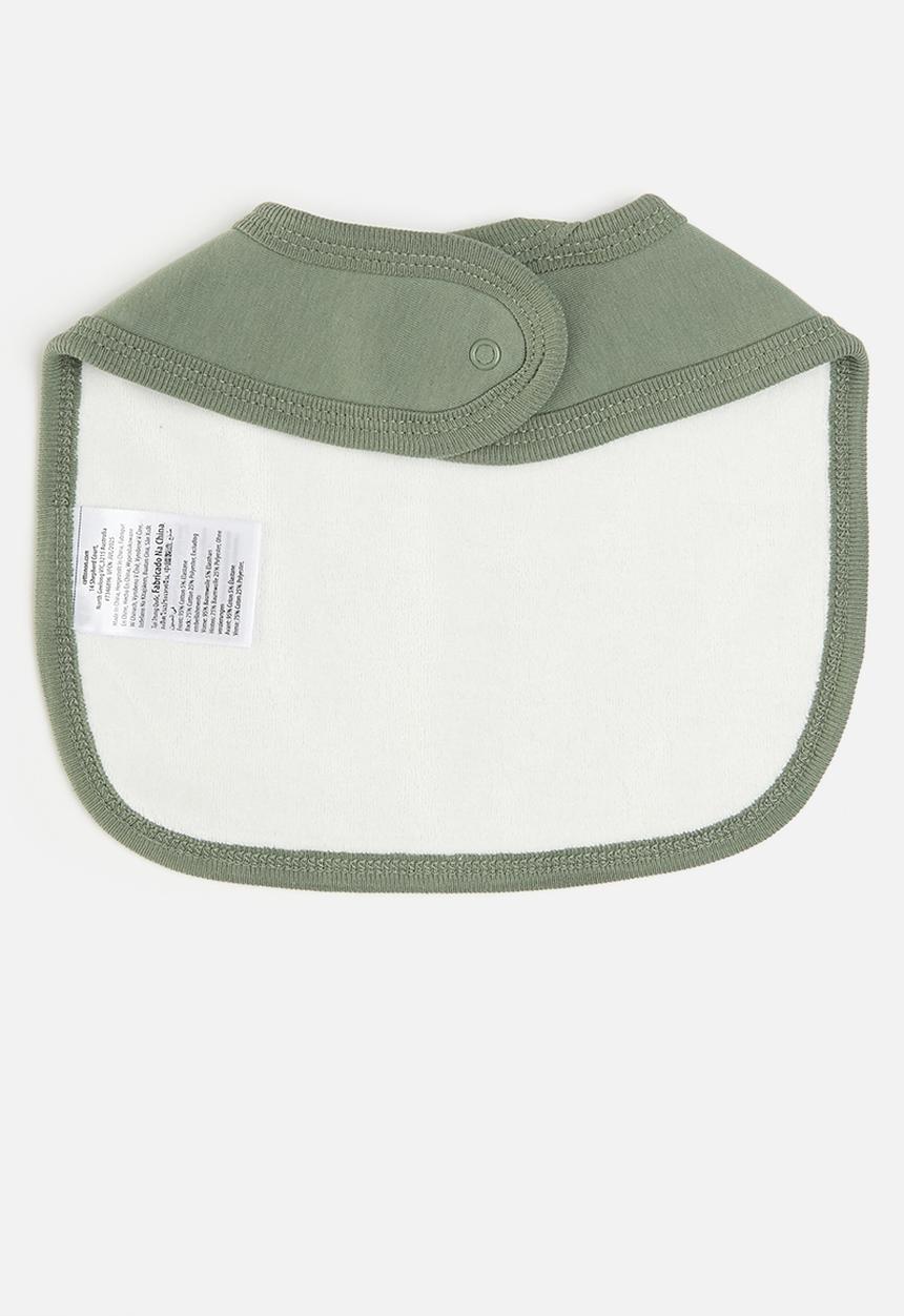Cotton On - 2 pack the baby bib - snow marle bear kiss & swag green dada's boy