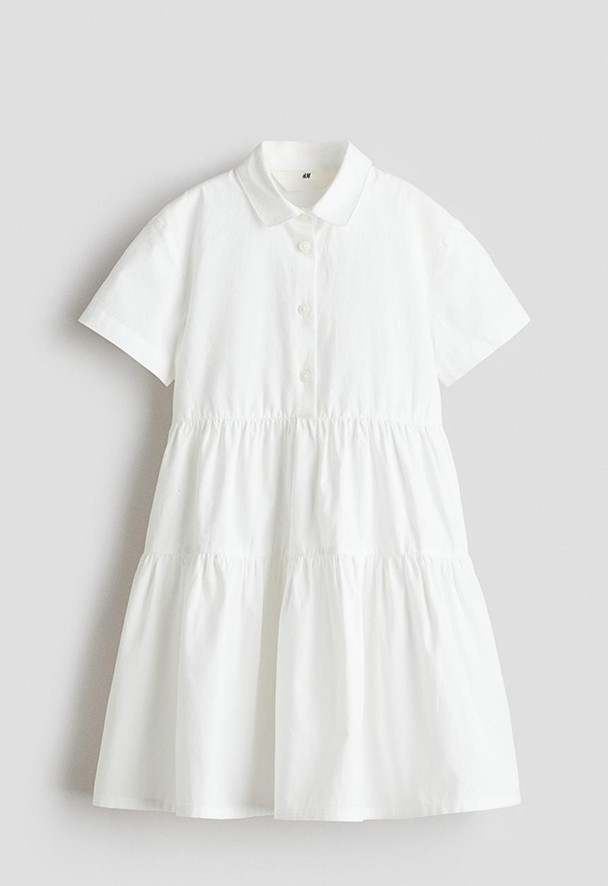H&M - Cotton shirt dress - white