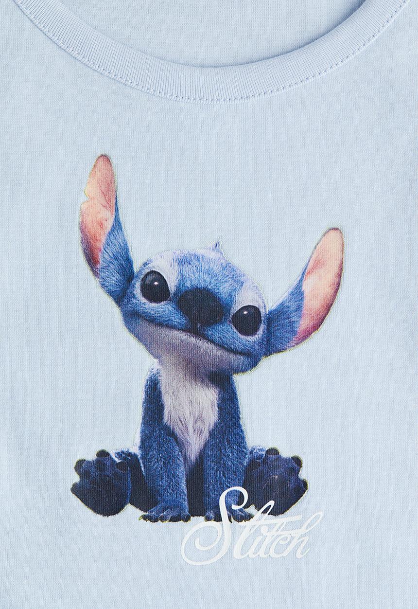 H&M - Printed vest top - light blue lilo & stitch