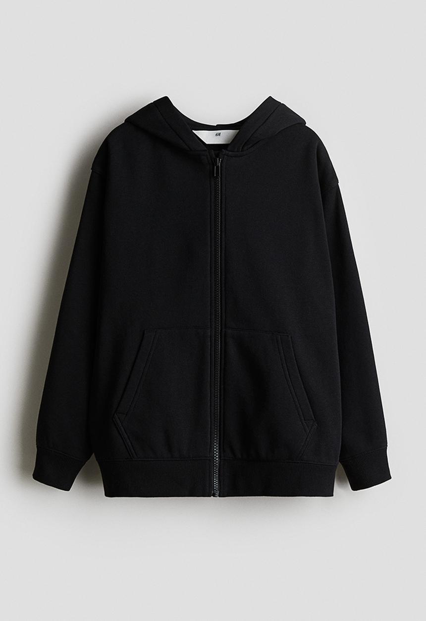 H&M - Zip-through hoodie - black