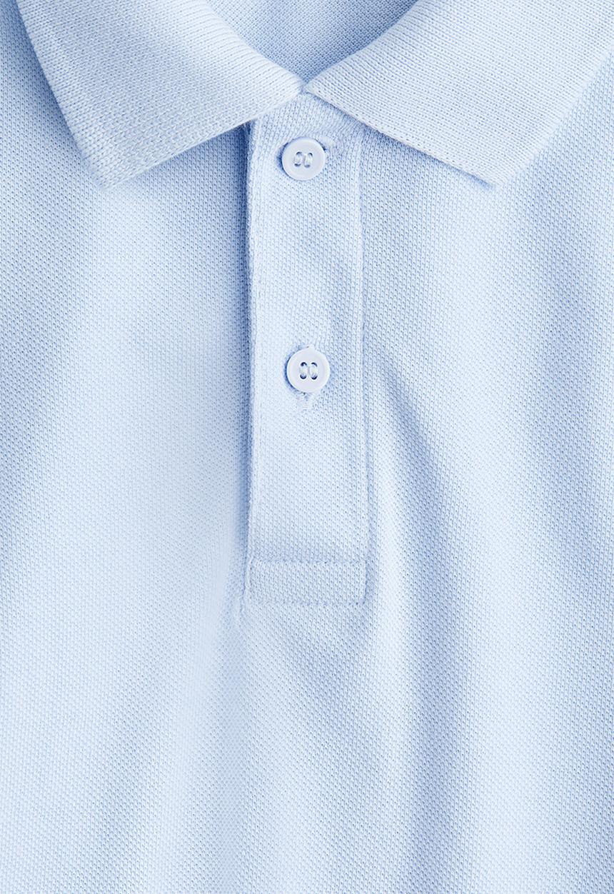 H&M - Cotton piqué polo shirt - light blue