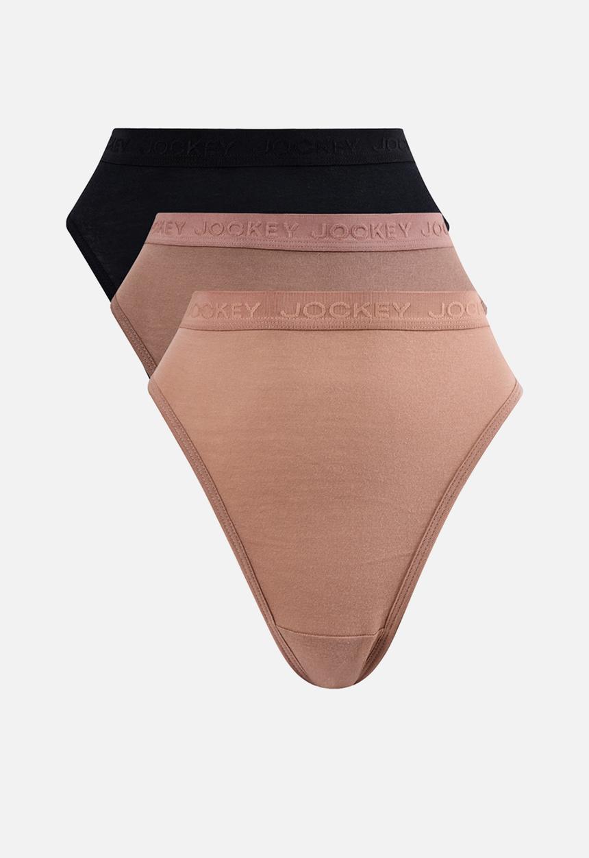 Jockey - 3 pk plain tonal elastic french cut - multi
