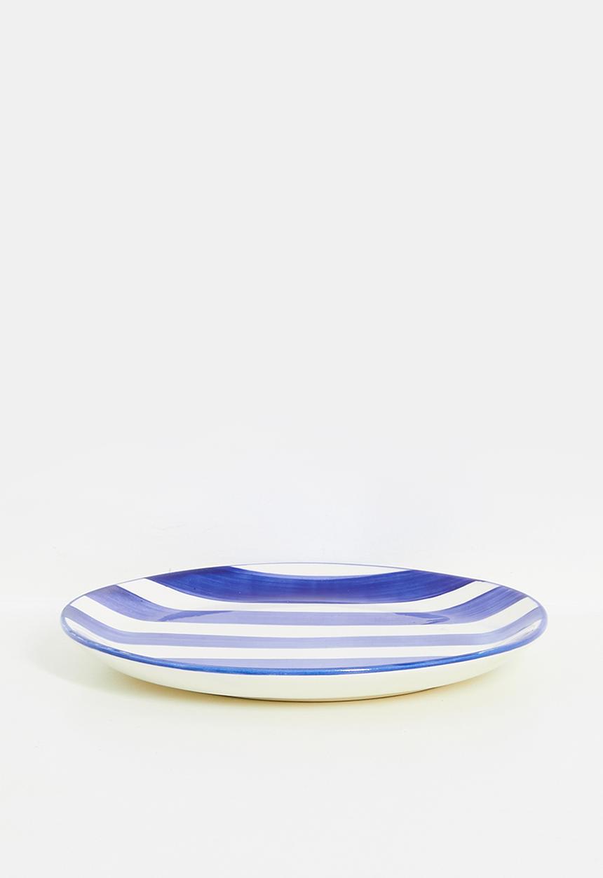 Urchin Art - Stripe side plate - Blue