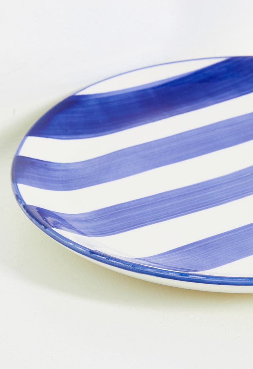 Urchin Art - Stripe side plate - Blue