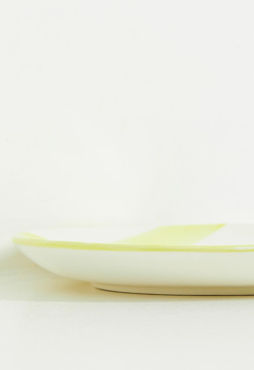 Urchin Art - Stripe side plate - Butter Yellow