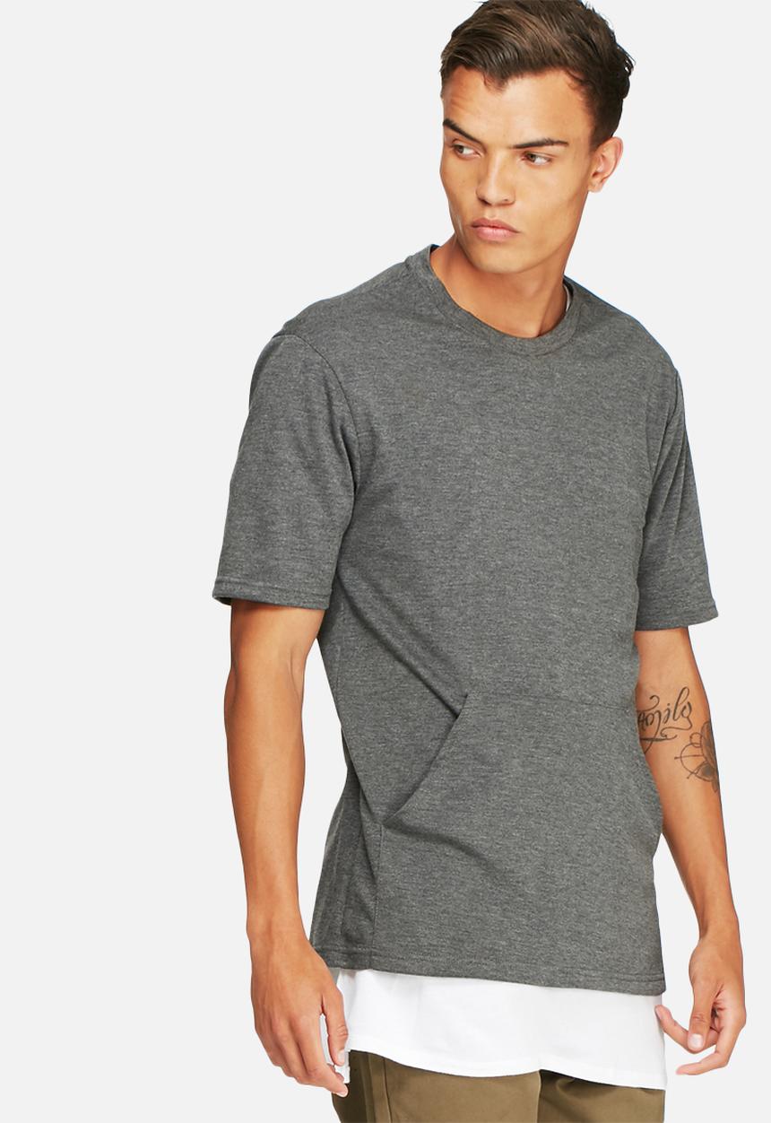 basicthread - Kangaroo pocket boxy tee - grey