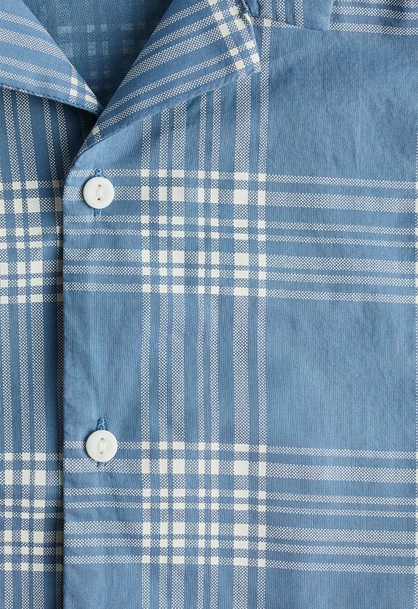 H&M - Printed resort shirt - light blue checked