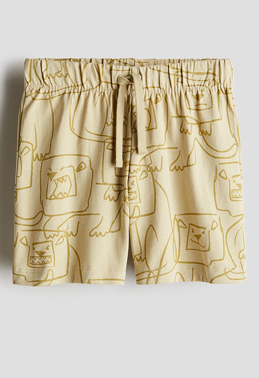 H&M - Jersey shorts - dusty yellow lions