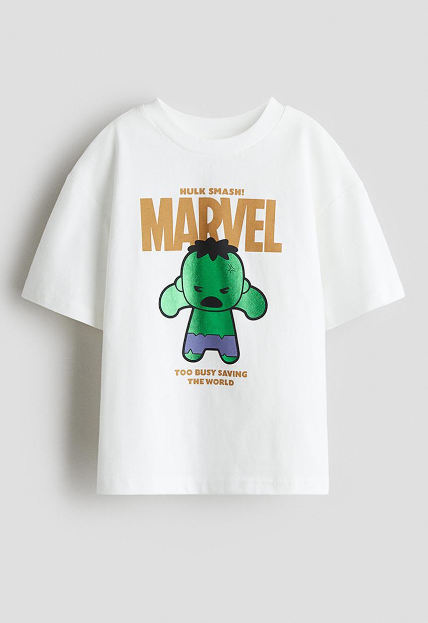 H&M - Oversized printed t-shirt - white marvel comics 