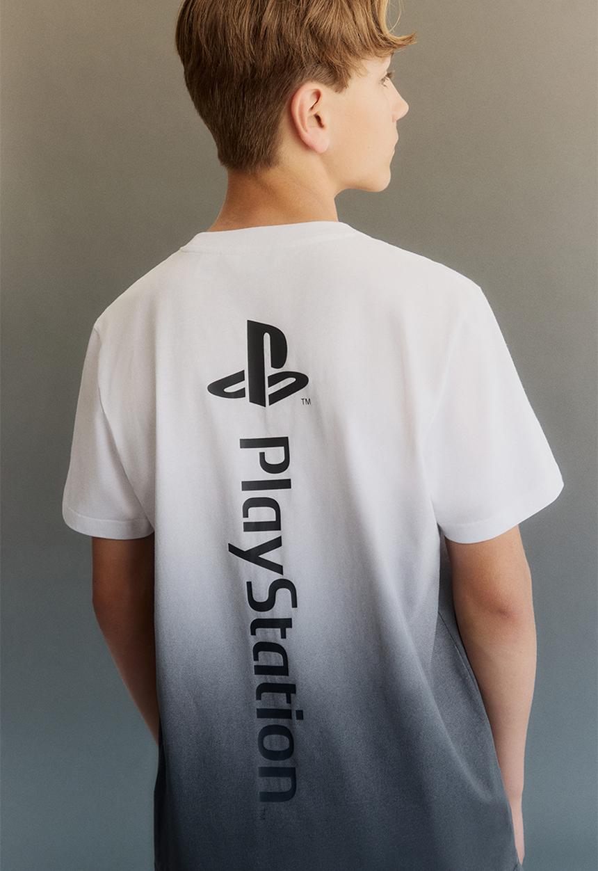 H&M - Print-motif cotton T-shirt - white playstation