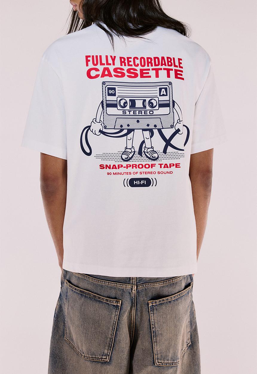 H&M - Loose fit printed t-shirt - white hi-fi