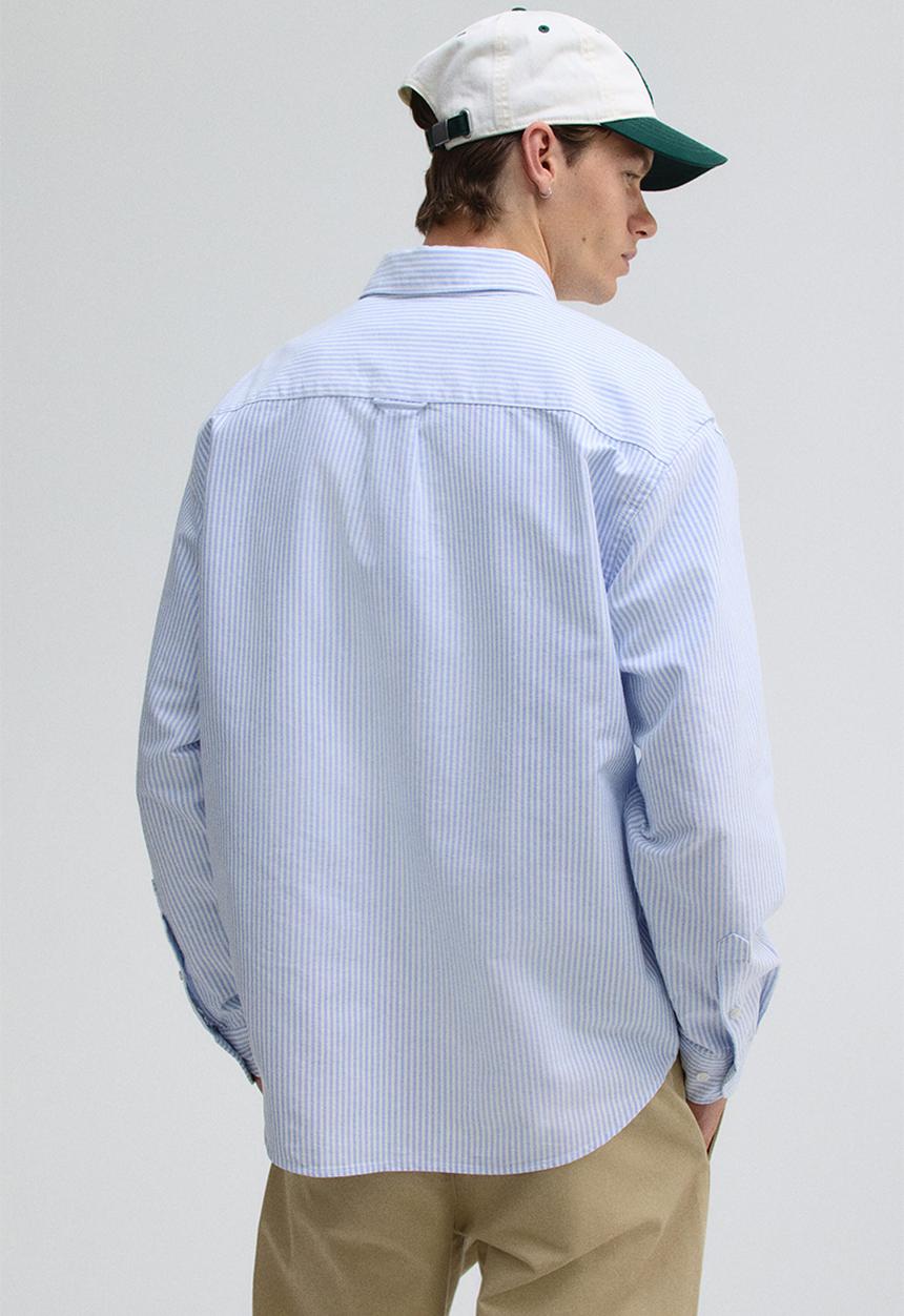 H&M - Regular fit oxford shirt - light blue striped